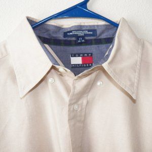 Long Sleeve Button Front Dress Shirt, Size 17